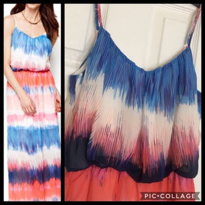 bisou bisou red white & blue maxi dress